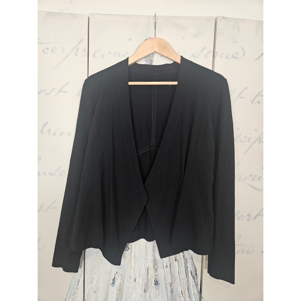 Eileen Fisher Womens Small Black Viscose Spandex Open Front Cardigan Jacket S